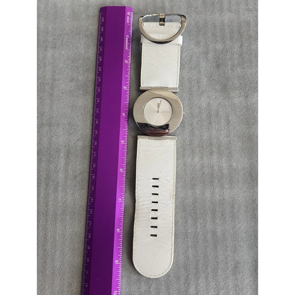 NIXON Big Glam The Superior Round Dial Leather Band Oversized Watch FREE $HIP!!